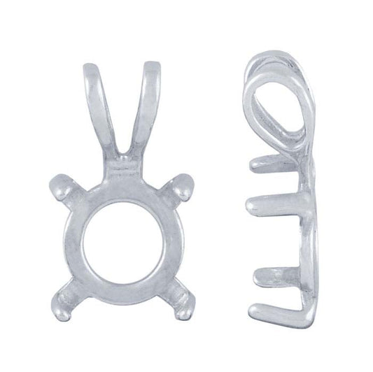 Sterlingsilber 10mm runde Anhängerfassung