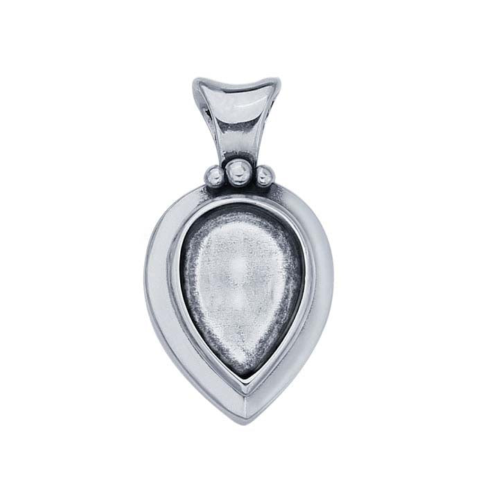 Sterling Silver 13 x 9mm Pear Pendant Mounting