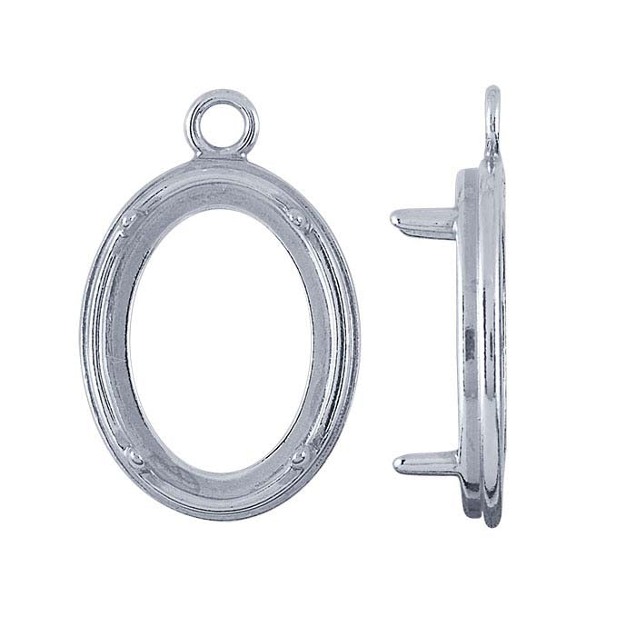 Sterling Silver Oval Cabochon Pendant Mounting