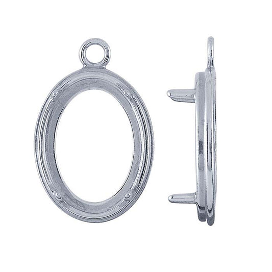 Sterling Silver Oval Cabochon Pendant Mounting