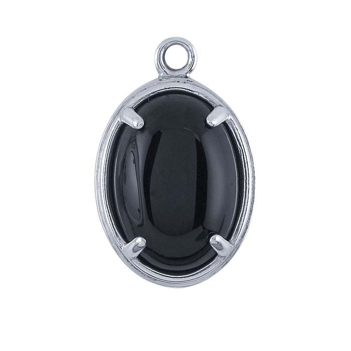 Sterling Silver Oval Cabochon Pendant Mounting