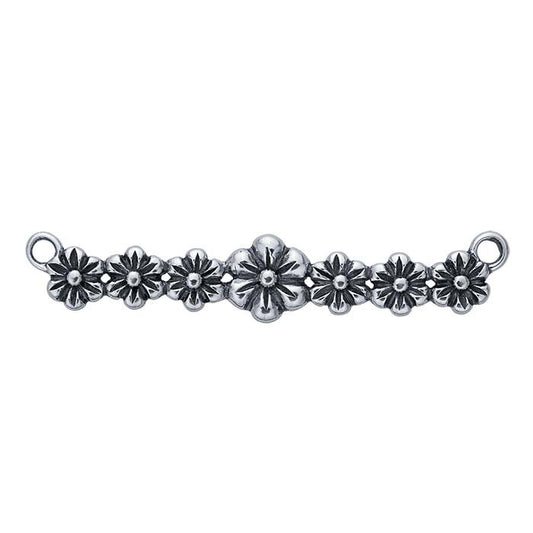Sterling Silver Flowers Festoon Pendant