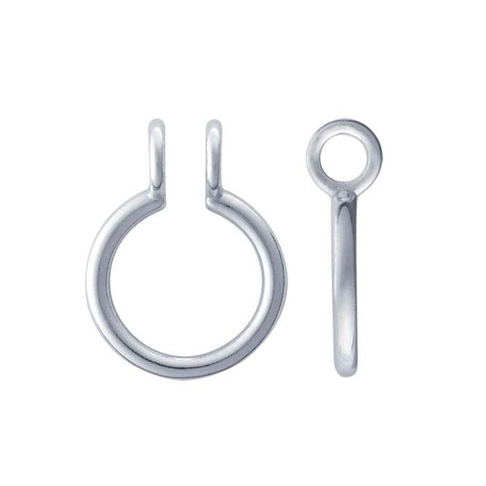 Sterling Silver Round Ring Keeper Pendant