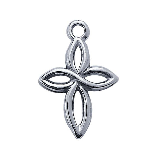 Sterling Silver Open Cross Pendant with Ring