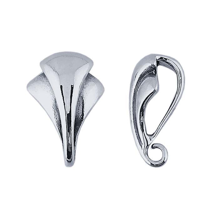 Sterling Silver Fluted Bail with Ring