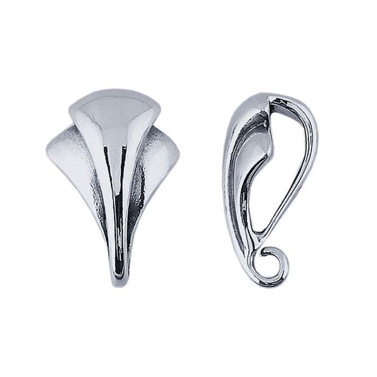 Sterling Silver Fluted Bail with Ring