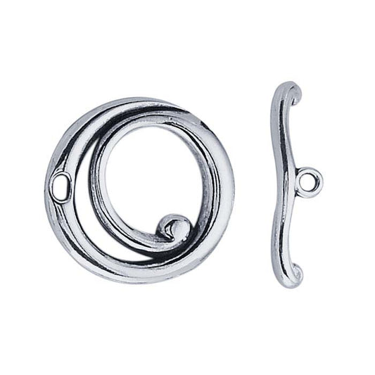 Sterling Silver 20 x 22.1mm Swirl Toggle Clasp