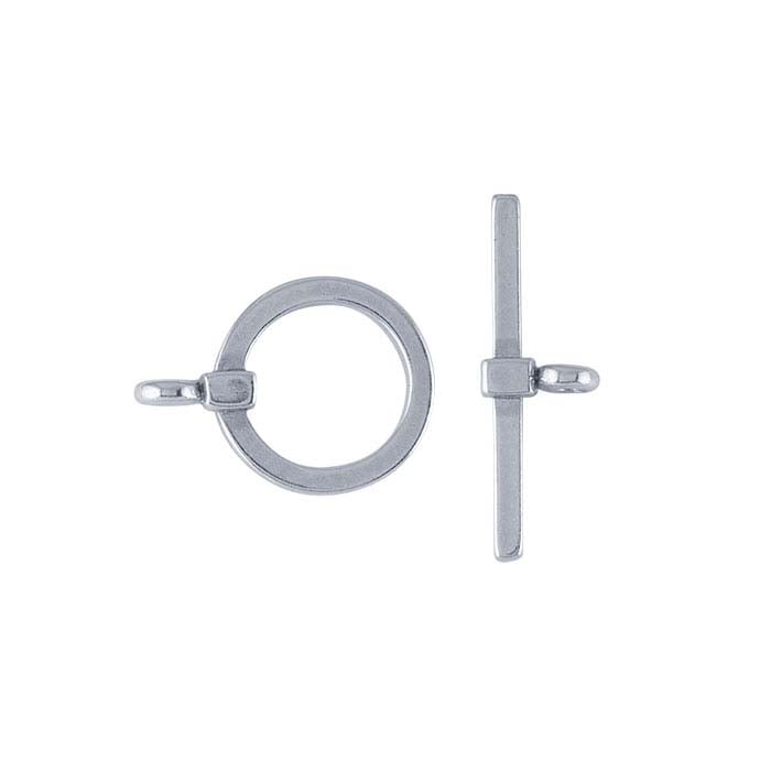 Sterling Silver 17.3 x 18.5mm Square-Wire Toggle Clasp