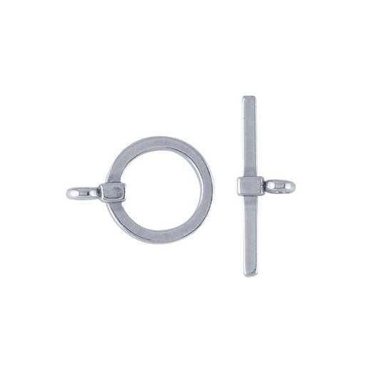 Sterling Silver 17.3 x 18.5mm Square-Wire Toggle Clasp