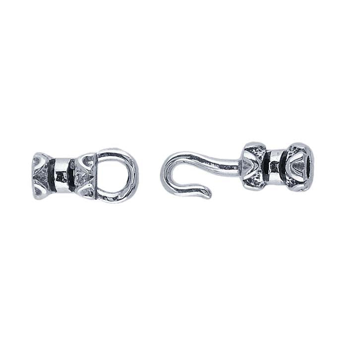Sterling Silver 23.3 x 5.6mm Crimp-Style Hook & Eye Clasp