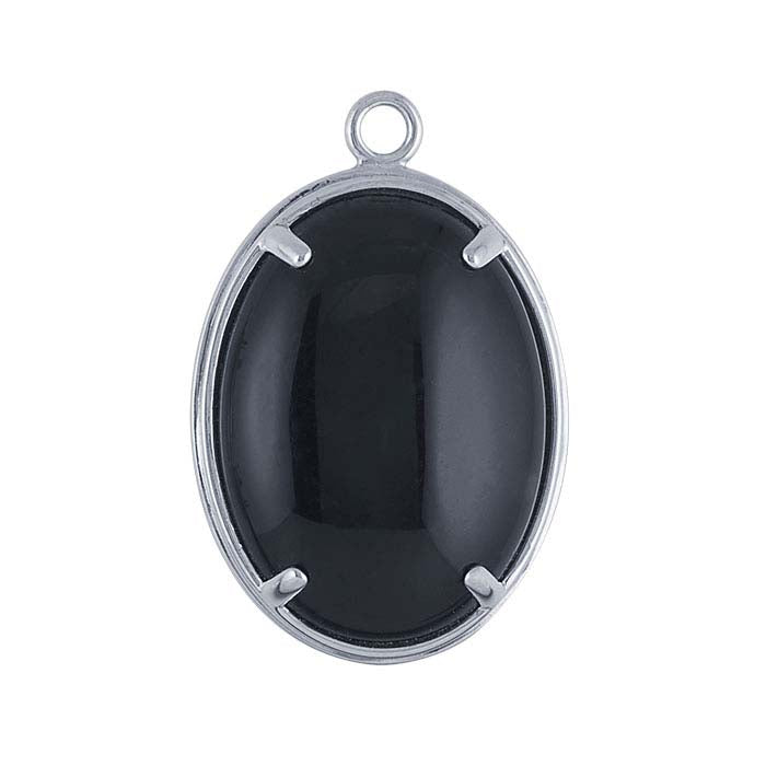 Sterlingsilber 30 x 22mm Ovaler Cabochon Anhängerfassung