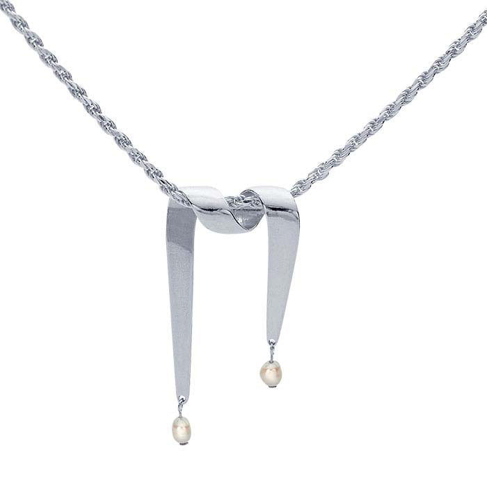 Sterling Silver Wrapped Ribbon Pendant