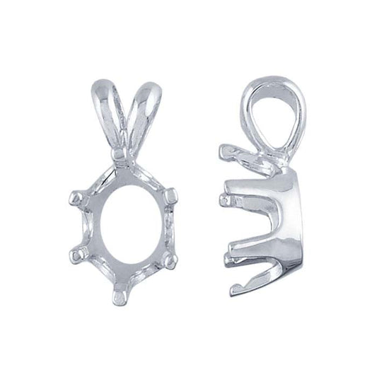Sterling Silver 8 x 6mm Oval ReadySet™ Pendant Mounting
