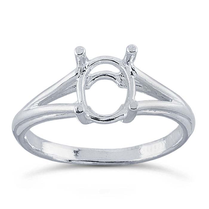 Sterlingsilber 8 x 6mm Ovaler Korb-Ringfassung