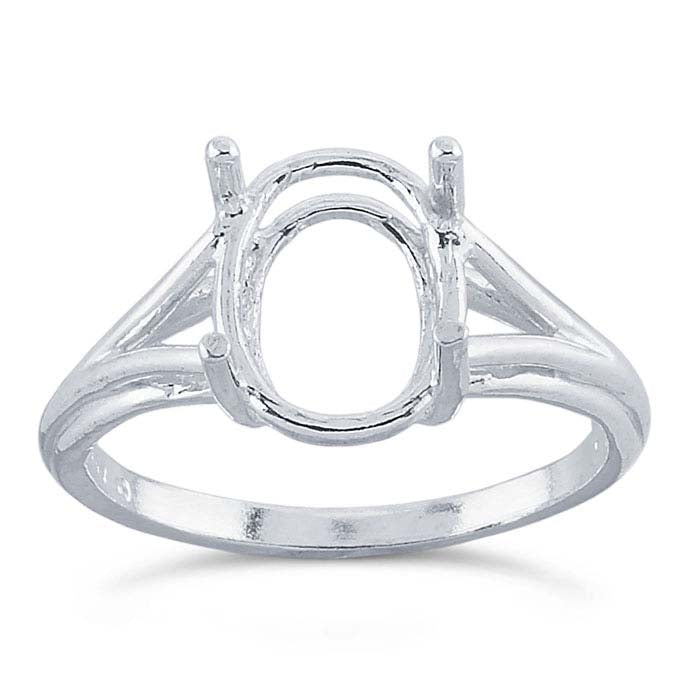 Sterling Silver 10 x 8mm Oval Basket Ring Mounting
