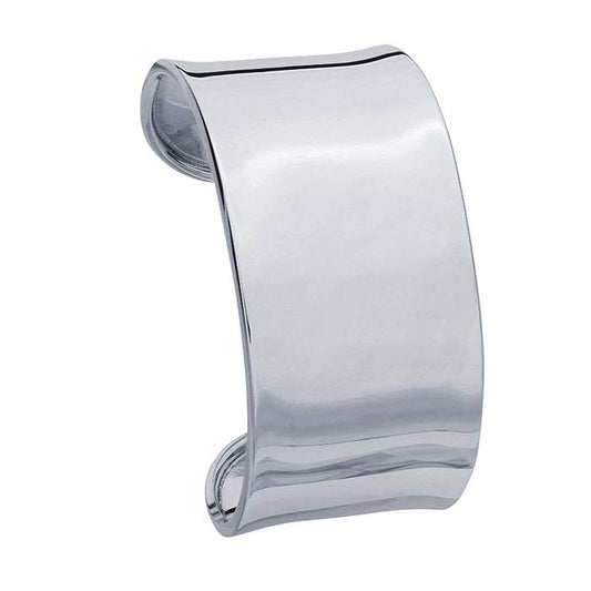 Sterling Silver Concave Wide Cuff Bracelet
