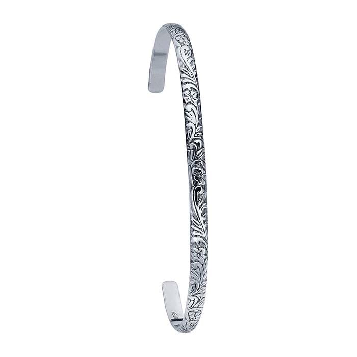 Sterling Silver Floral Cuff Bracelet