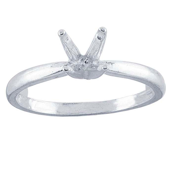 Sterling Silver Deep "V" ReadySet™ Round Ring Mounting