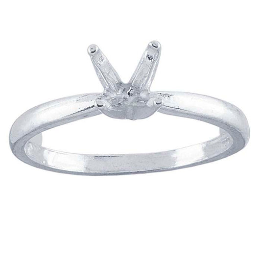 Sterling Silver Deep "V" ReadySet™ Round Ring Mounting