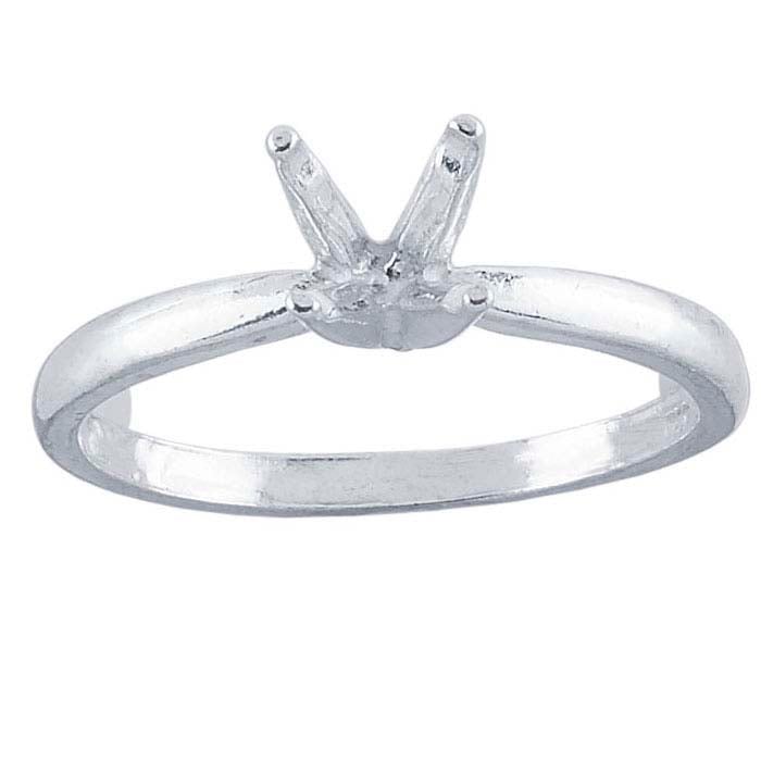 Sterling Silver Deep "V" ReadySet™ Round Ring Mounting