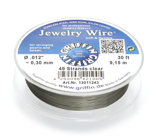 Griffin™ Jewelry Wire – 19 or 49 -Strand Clear Beading Wire for Professional Stringing