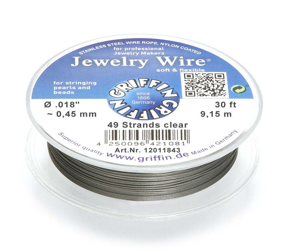 Griffin™ Jewelry Wire – 19 or 49 -Strand Clear Beading Wire for Professional Stringing