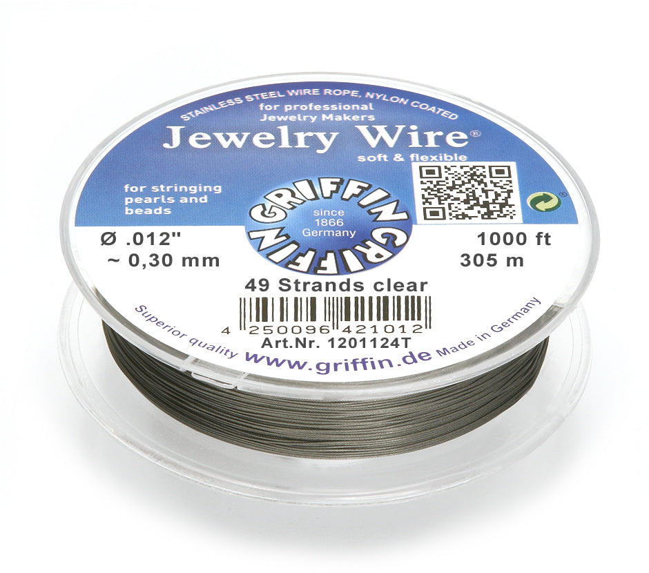 Griffin™ Jewelry Wire – 19 or 49 -Strand Clear Beading Wire for Professional Stringing