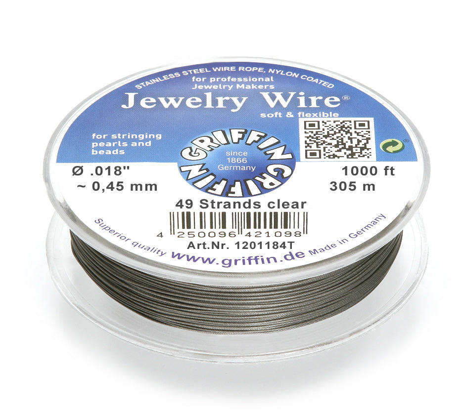 Griffin™ Jewelry Wire – 19 or 49 -Strand Clear Beading Wire for Professional Stringing