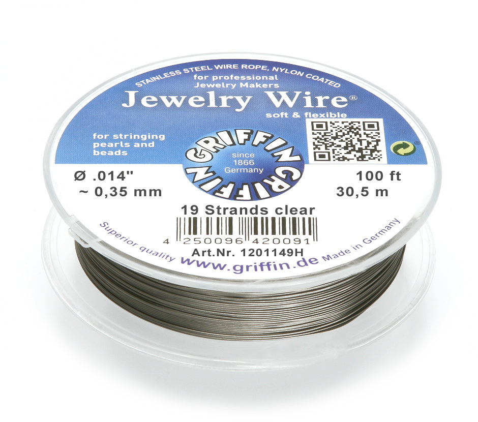 Griffin™ Jewelry Wire – 19 or 49 -Strand Clear Beading Wire for Professional Stringing