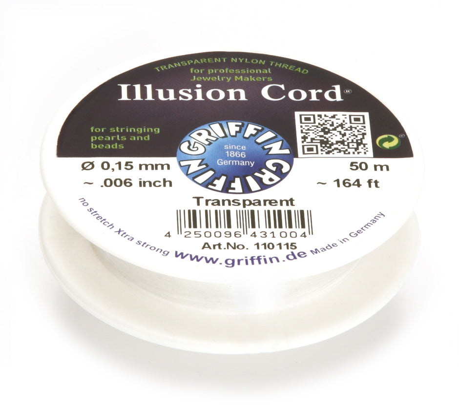 Griffin™ Illusion Cord – Transparent Nylon Thread, 50m (164ft)