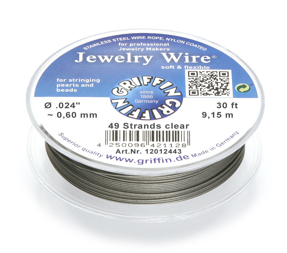 Griffin™ Jewelry Wire – 19 or 49 -Strand Clear Beading Wire for Professional Stringing