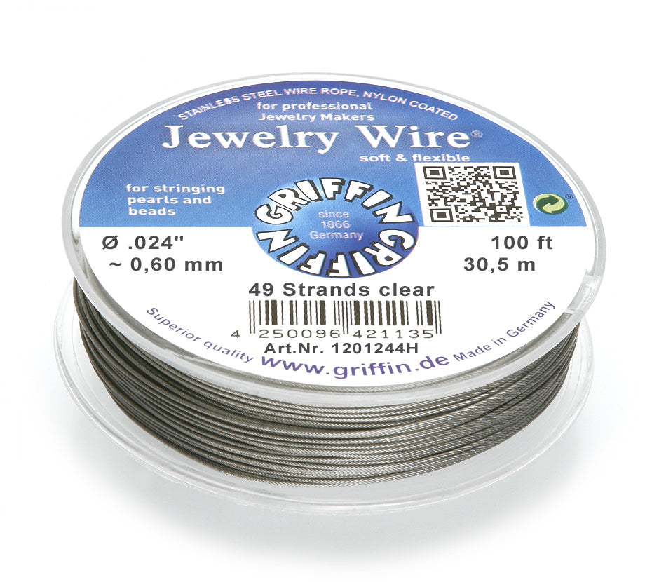 Griffin™ Jewelry Wire – 19 or 49 -Strand Clear Beading Wire for Professional Stringing