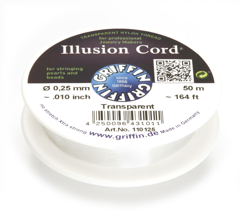 Griffin™ Illusion Cord – Transparent Nylon Thread, 50m (164ft)