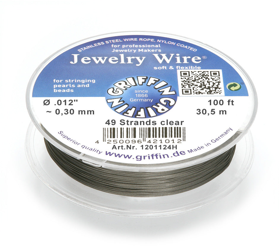 Griffin™ Jewelry Wire – 19 or 49 -Strand Clear Beading Wire for Professional Stringing
