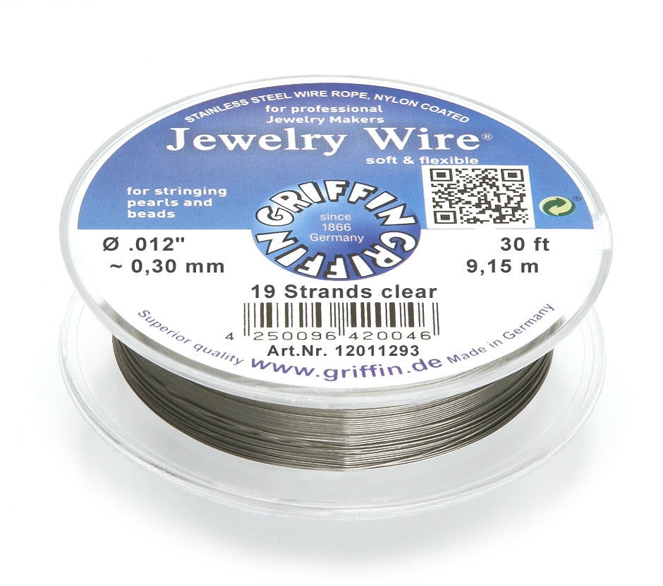 Griffin™ Jewelry Wire – 19 or 49 -Strand Clear Beading Wire for Professional Stringing