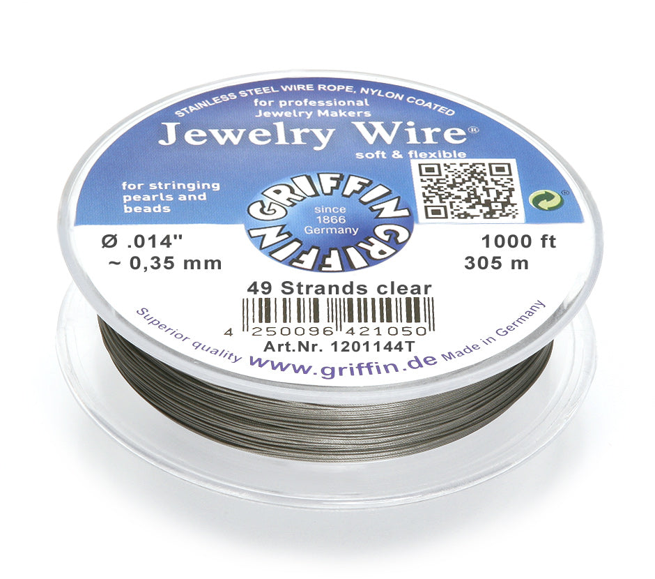 Griffin™ Jewelry Wire – 19 or 49 -Strand Clear Beading Wire for Professional Stringing