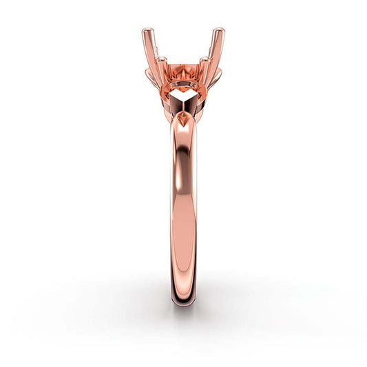 14K Rose Gold Round & Pear Stone Ring Mounting