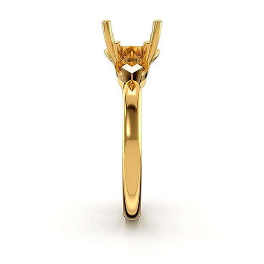 14K Yellow Gold Round & Pear Stone Ring Mounting