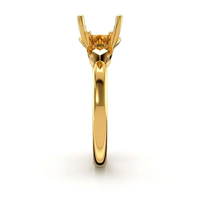 18K Yellow Gold Round & Pear Stone Ring Mounting