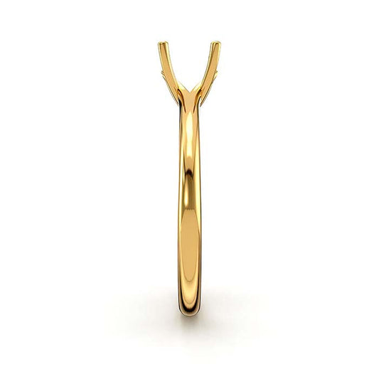 14K Yellow Gold 6.5mm Round Solitaire Stone Ring Mounting