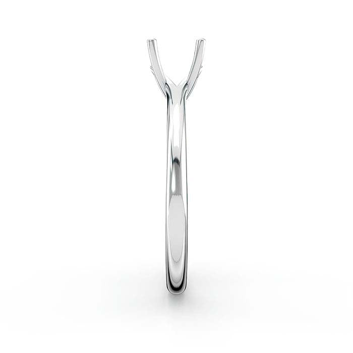 18K White Gold 6.5mm Round Solitaire Stone Ring Mounting