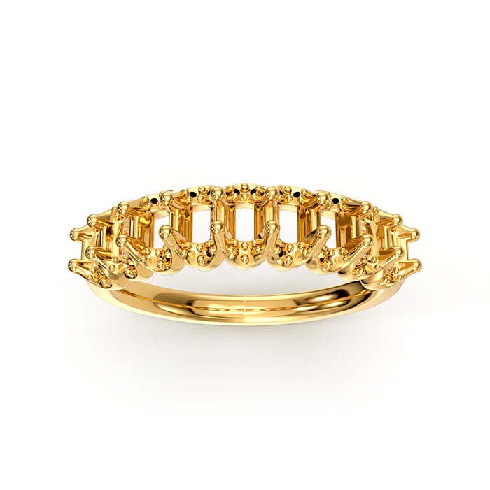18K Yellow Gold 4 x 2.5mm Oval Nine Stone Ring Mounting