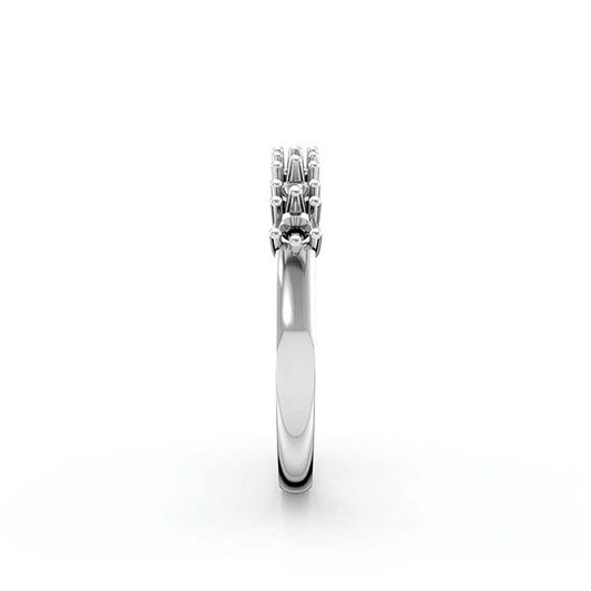 14K White Gold 2.5mm Round Seven Stone Ring Mounting