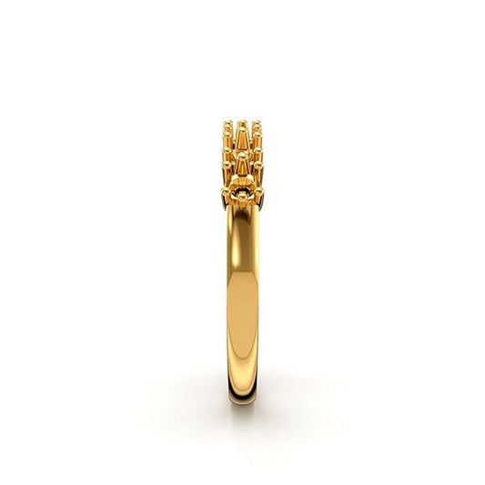 18K Yellow Gold 2.5mm Round Seven Stone Ring Mounting