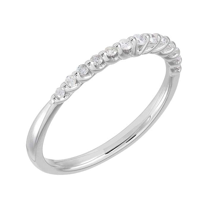 10K White Gold Diamond-Set Band