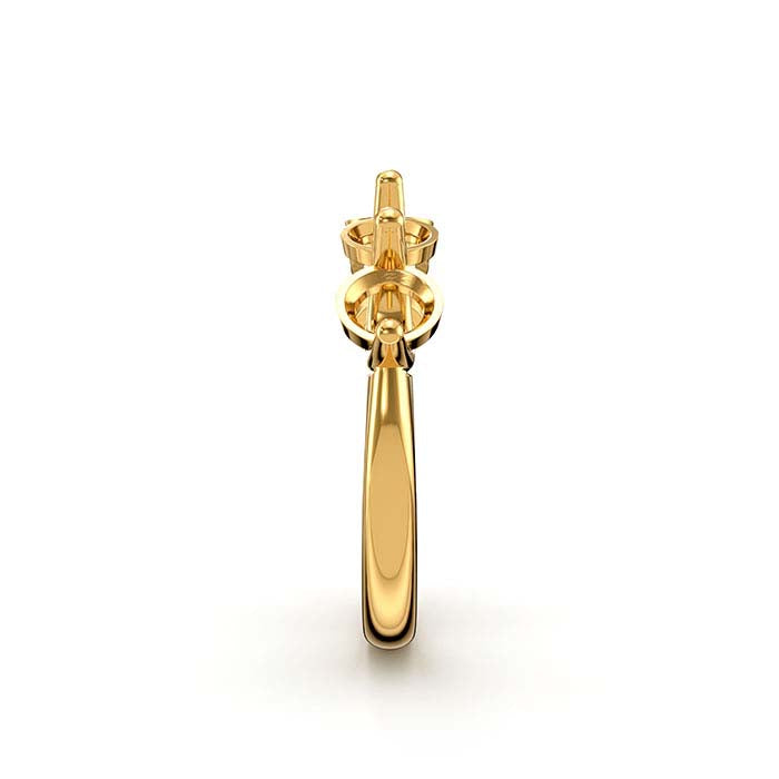 14K Yellow Gold 5mm Round Five Stone Ring Mounting