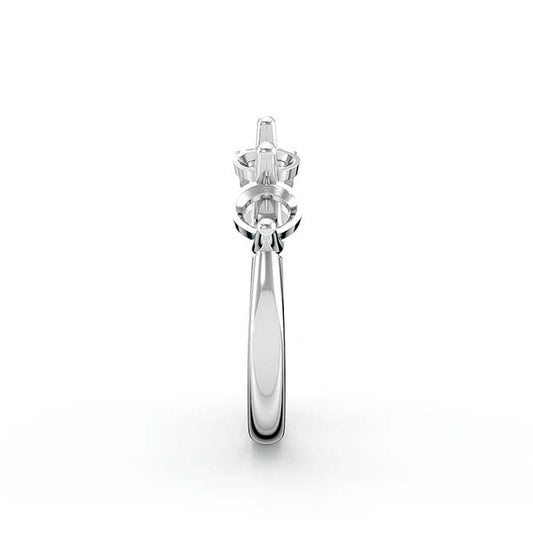 18K White Gold 5mm Round Five Stone Ring Mounting