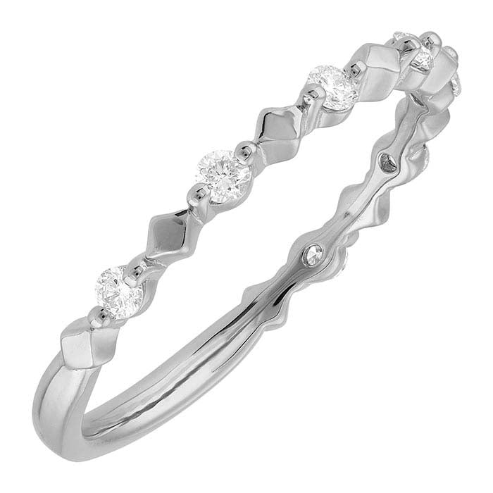 Sterling Silver Diamond-Set Stacking Ring