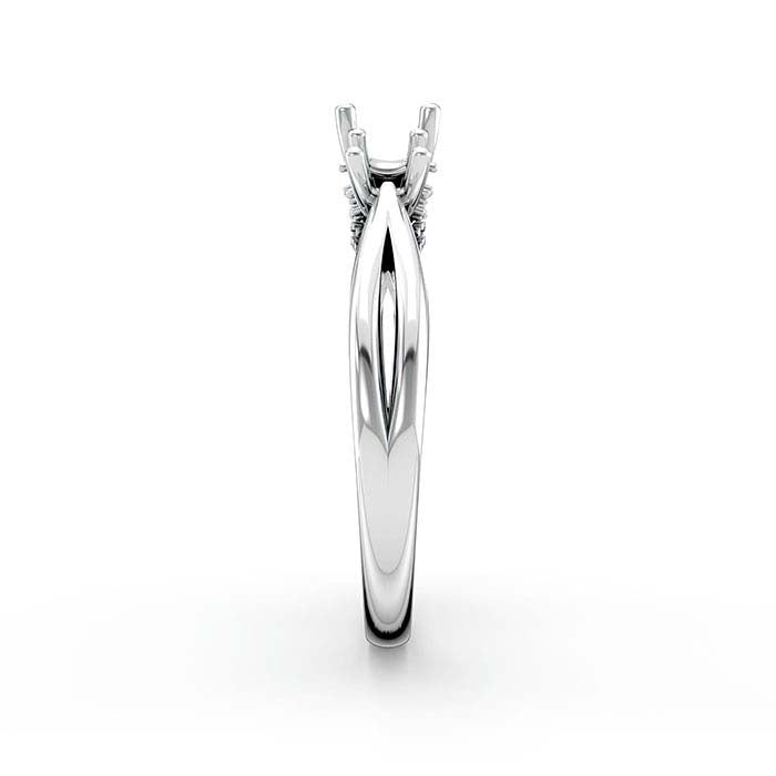 14K White Gold Round Multi Stone Ring Mounting