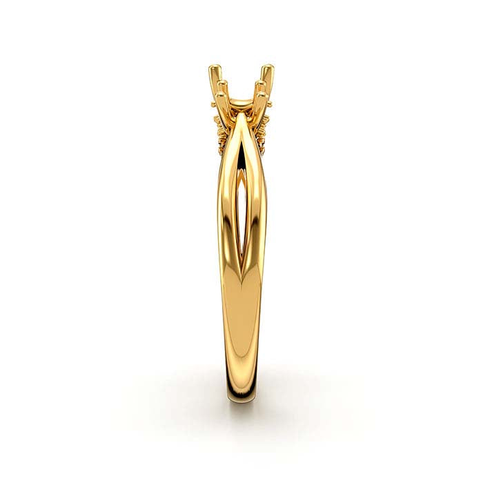 14K Yellow Gold Round Multi Stone Ring Mounting